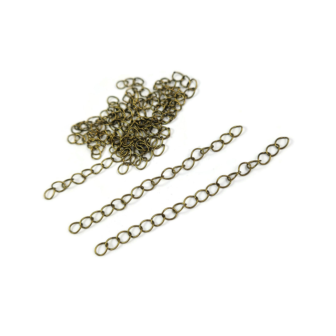 10 Extensions bronze pour bijoux - Chaine de 70mm