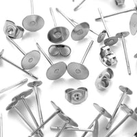Earring making kit, Posts and backs 400pcs, Stainless steel jewelry findings