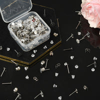 Earring making kit, Posts and backs 400pcs, Stainless steel jewelry findings