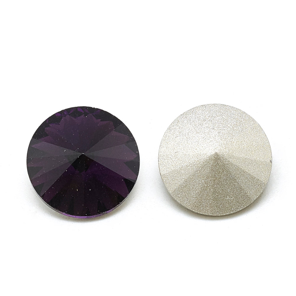 10 pointed back rivoli glass rhinestone 12mm