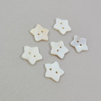 6 Mother of Pearl Star Sewing Buttons 15mm