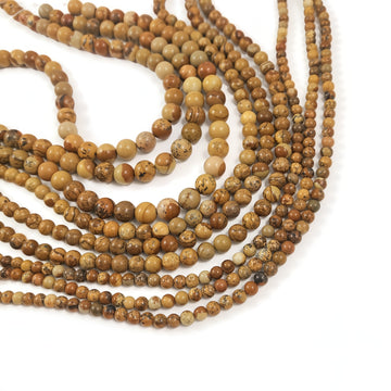 Perles en Pierres Naturelles Picture Jasper Rondes