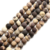 Pierres Naturelles Zebra Jasper Givrées Rondes 6mm