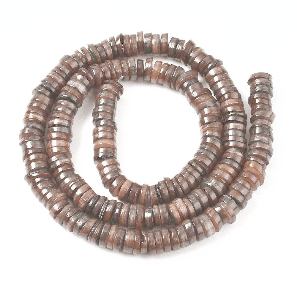Perles en nacre naturel de 6mm, Couleur au choix
