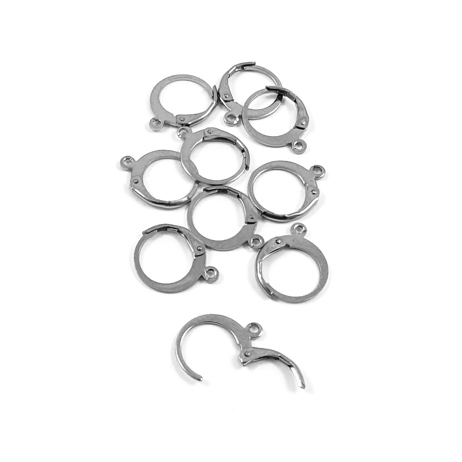 10 pièces (5 paires) crochets ronds pour boucle d'oreille en acier inoxydable hypoallergénique