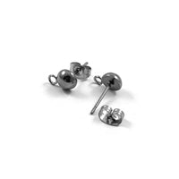 Tiges avec demi-boule 6 ou 8mm pour boucle d'oreille en acier inoxydable - 5 paires