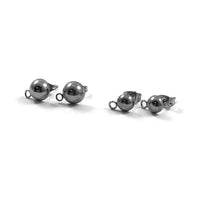 Tiges avec demi-boule 6 ou 8mm pour boucle d'oreille en acier inoxydable - 5 paires