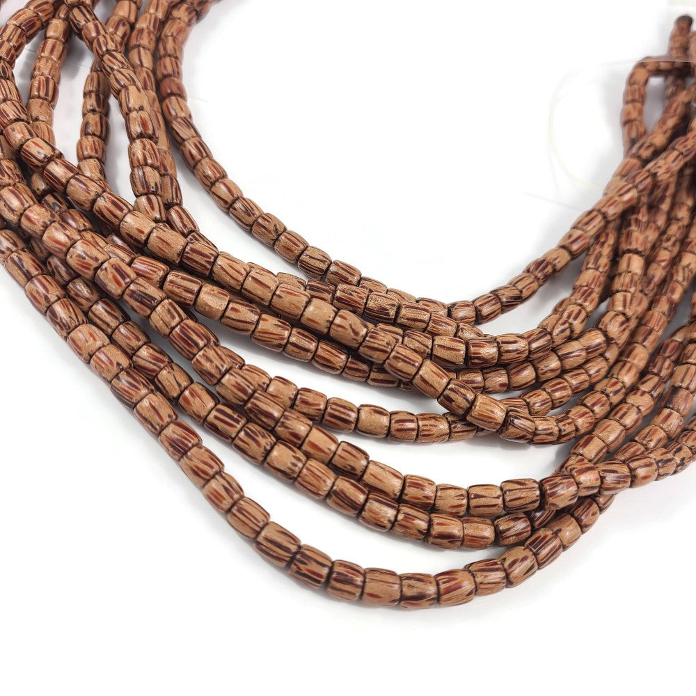 6mm exotic wood tube beads