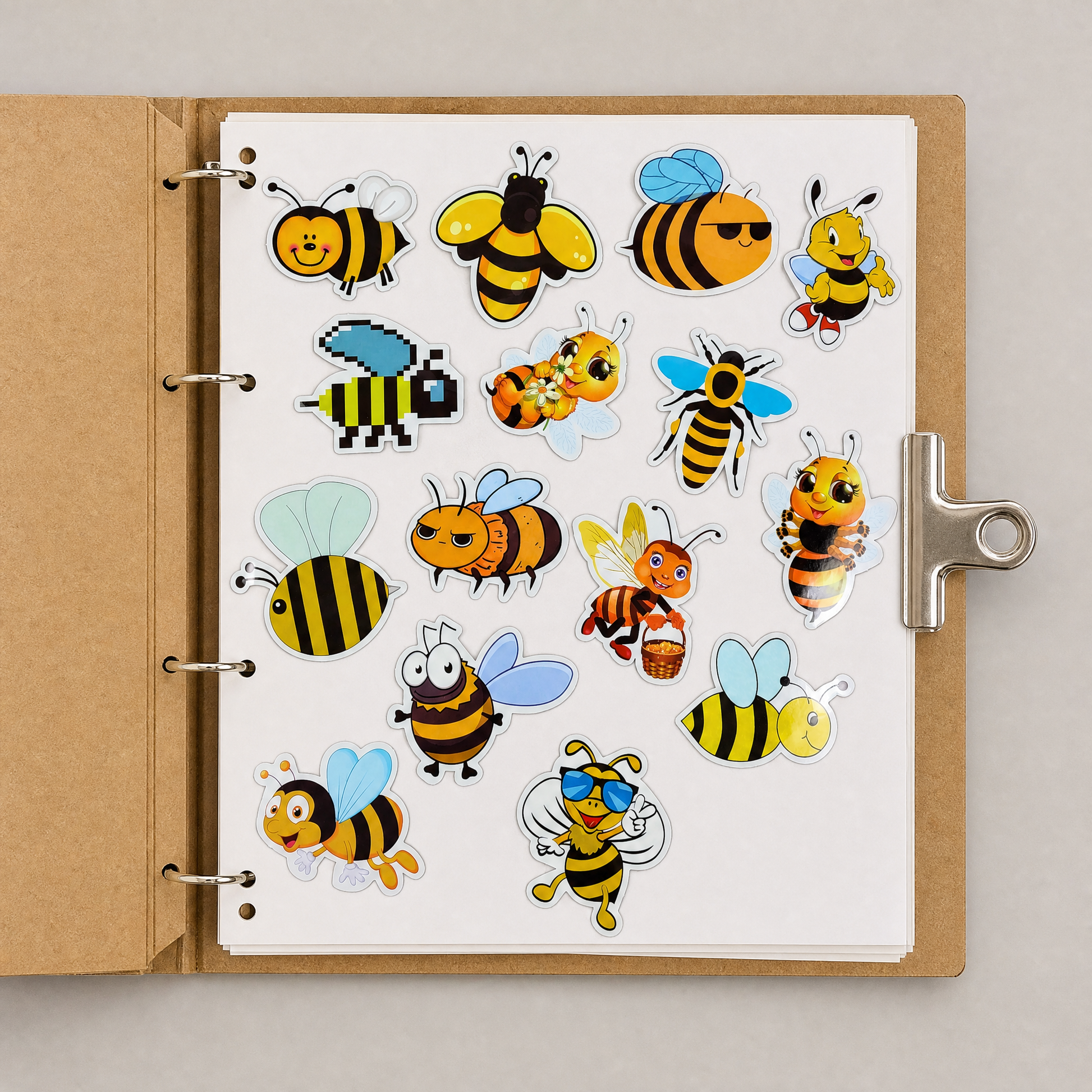 50 autocollants abeilles en vinyle