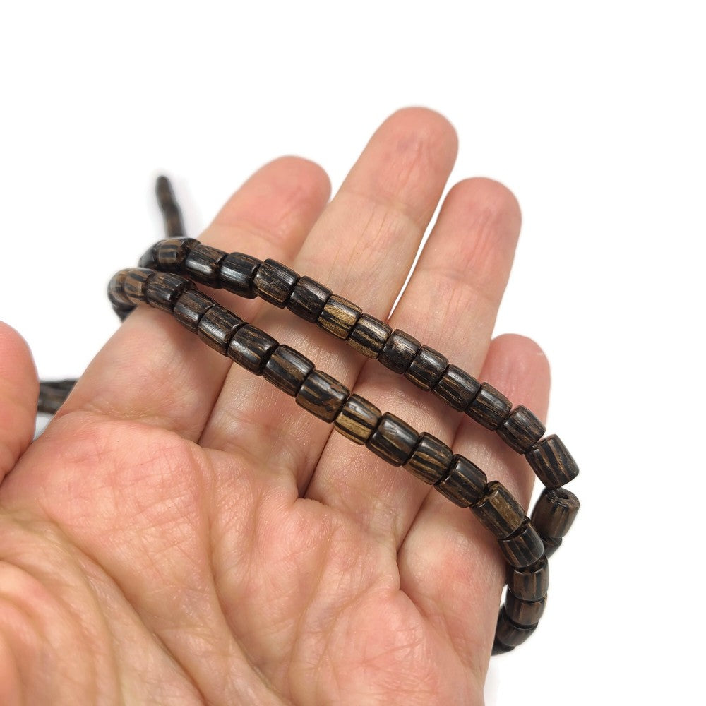 6mm exotic wood tube beads