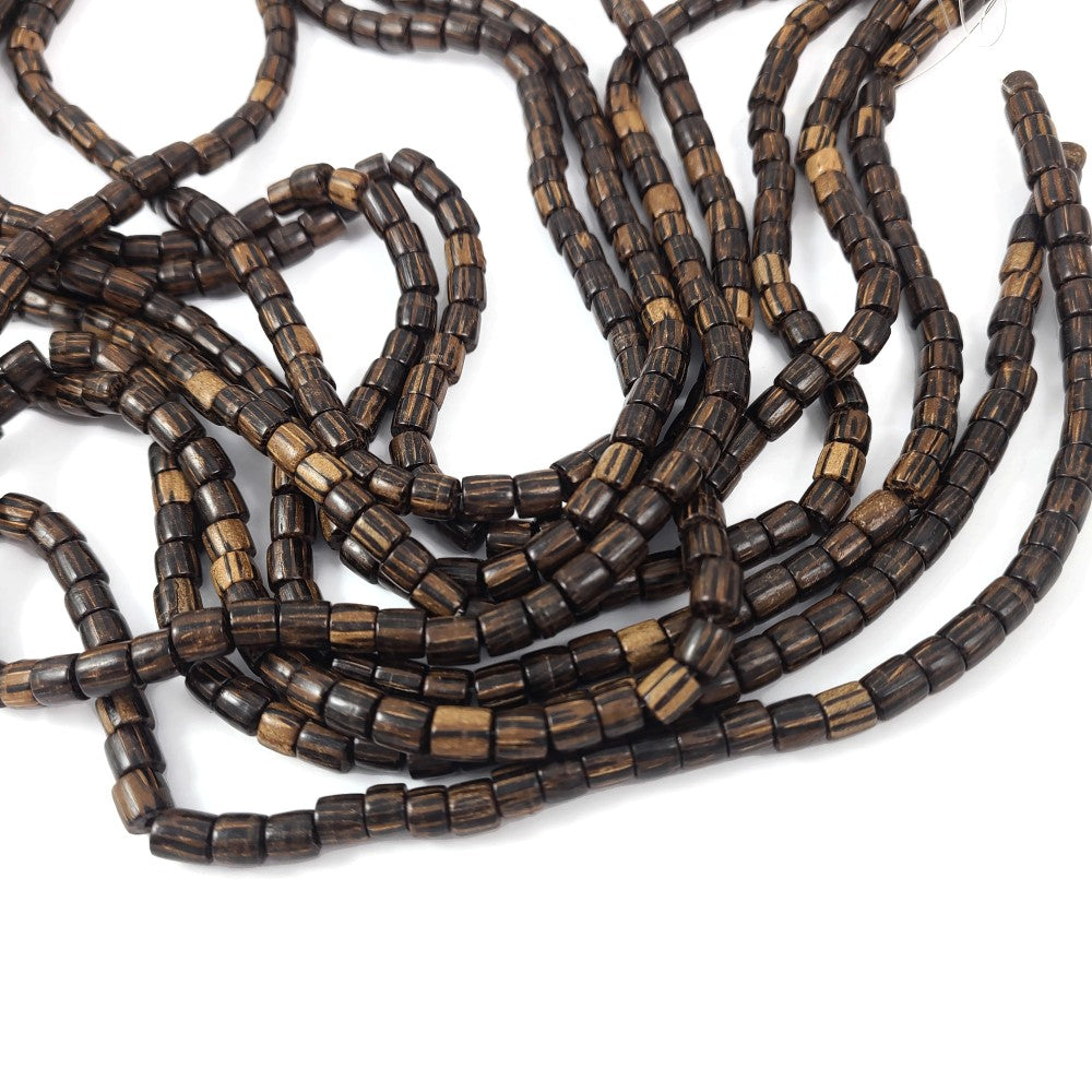 6mm exotic wood tube beads