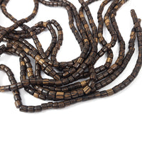 6mm exotic wood tube beads