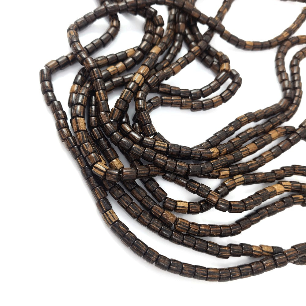 6mm exotic wood tube beads