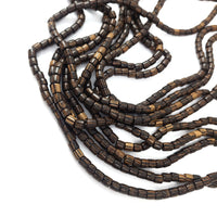 6mm exotic wood tube beads