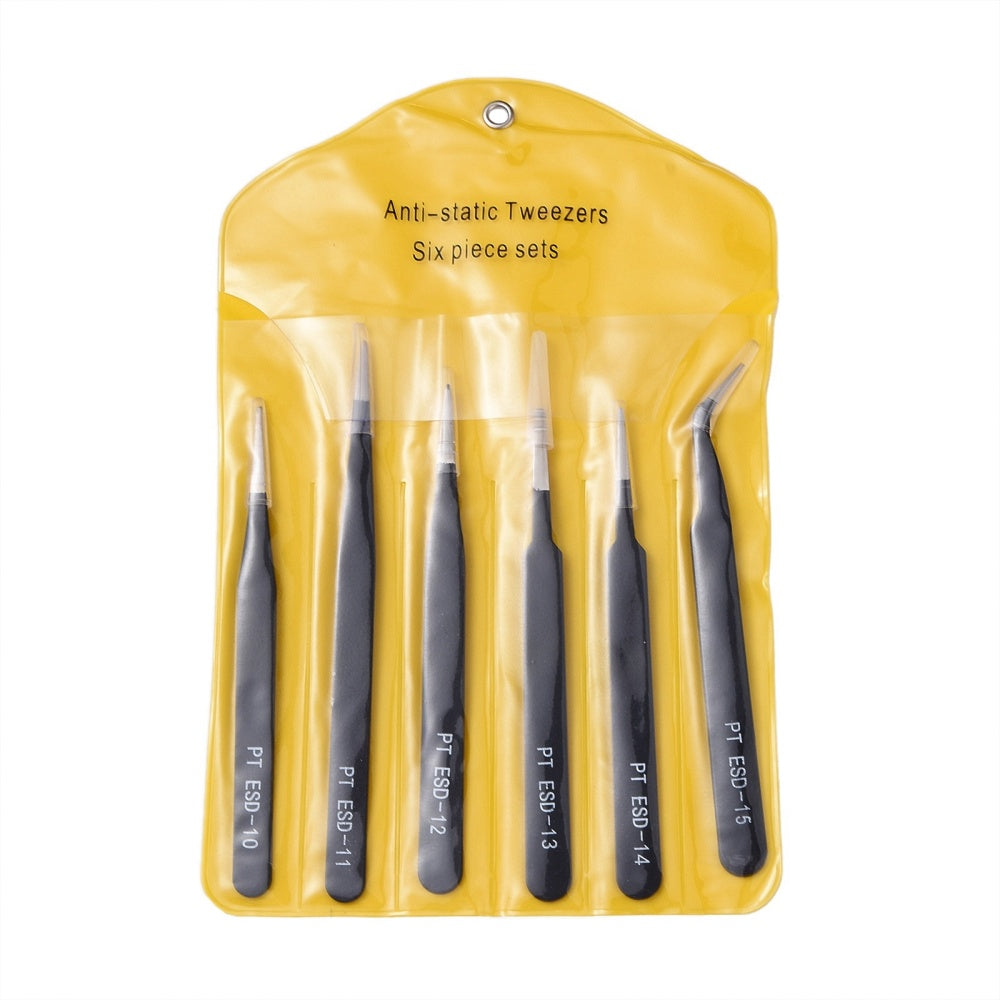 6pcs Tweezers Set for Jewelry, Beads & DIY Crafts
