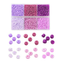 2mm glass seed beads kit, 4500 assorted beads 12/0