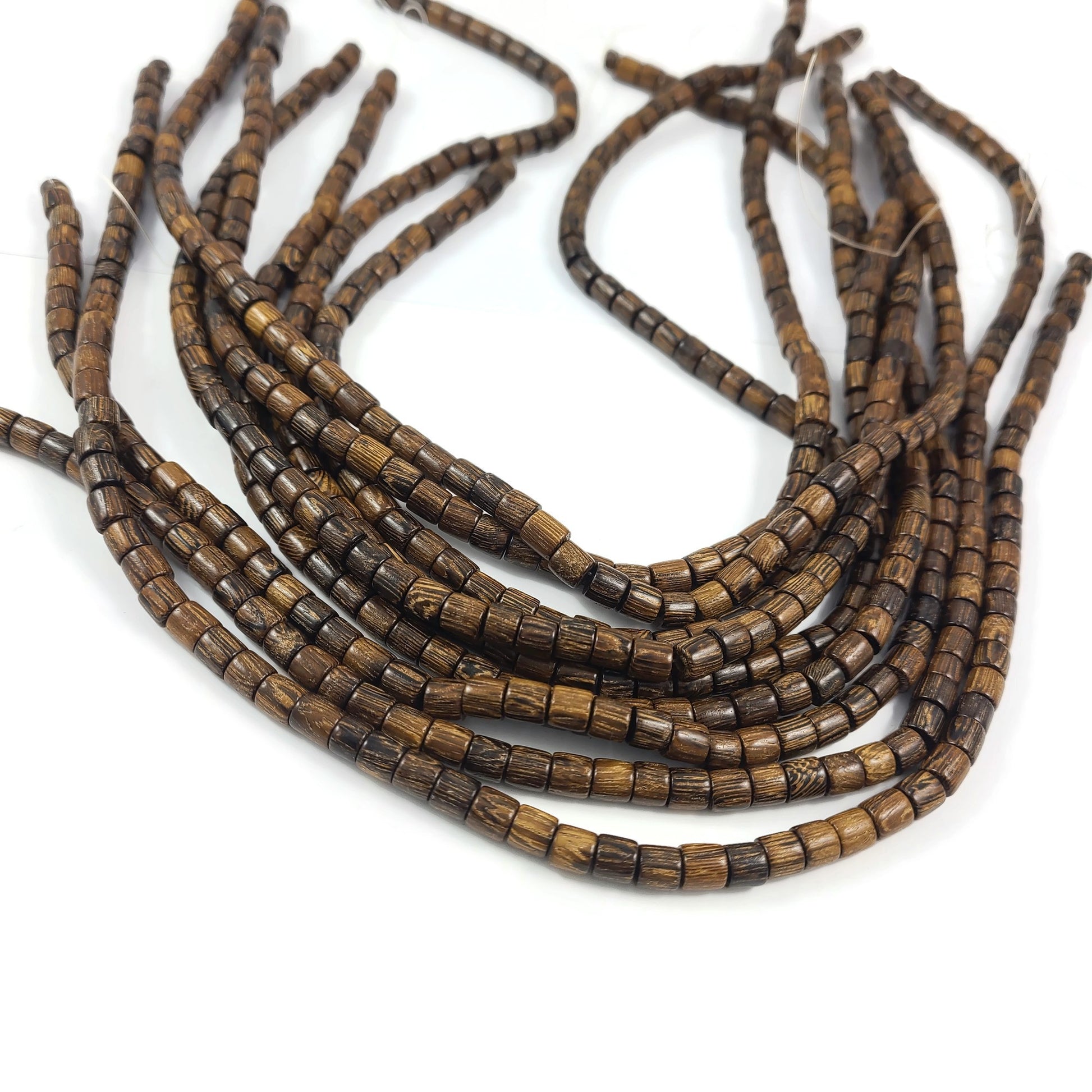 6mm exotic wood tube beads