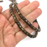 6mm exotic wood tube beads