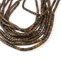 6mm exotic wood tube beads