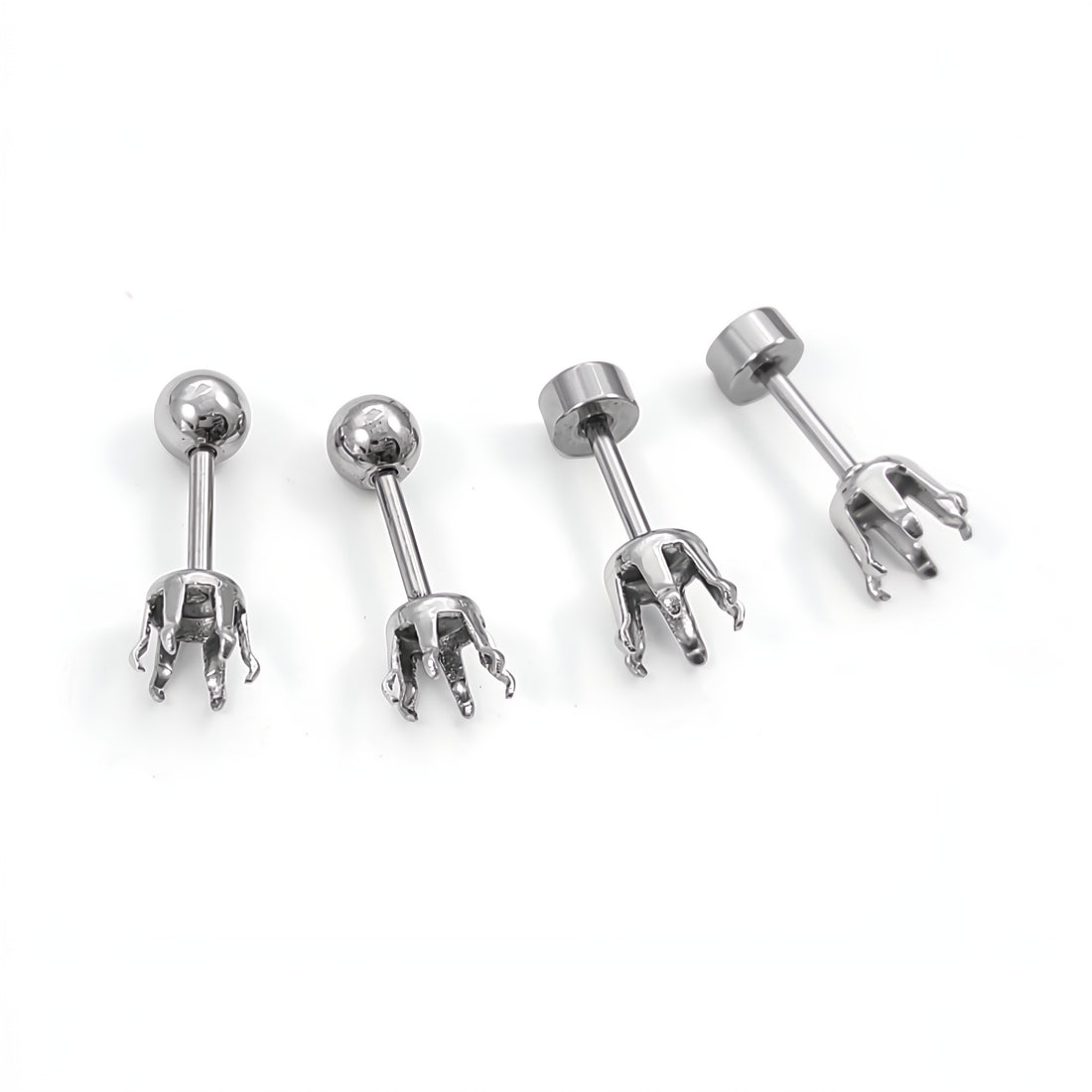 2 Screw back earring stud rhinestone settings