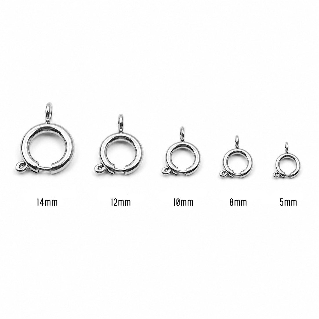 5 fermoirs argent en acier inoxydable