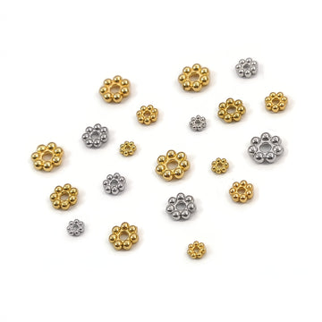 5 Daisy stainless steel spacer beads