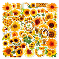 50 autocollants tournesols en vinyle