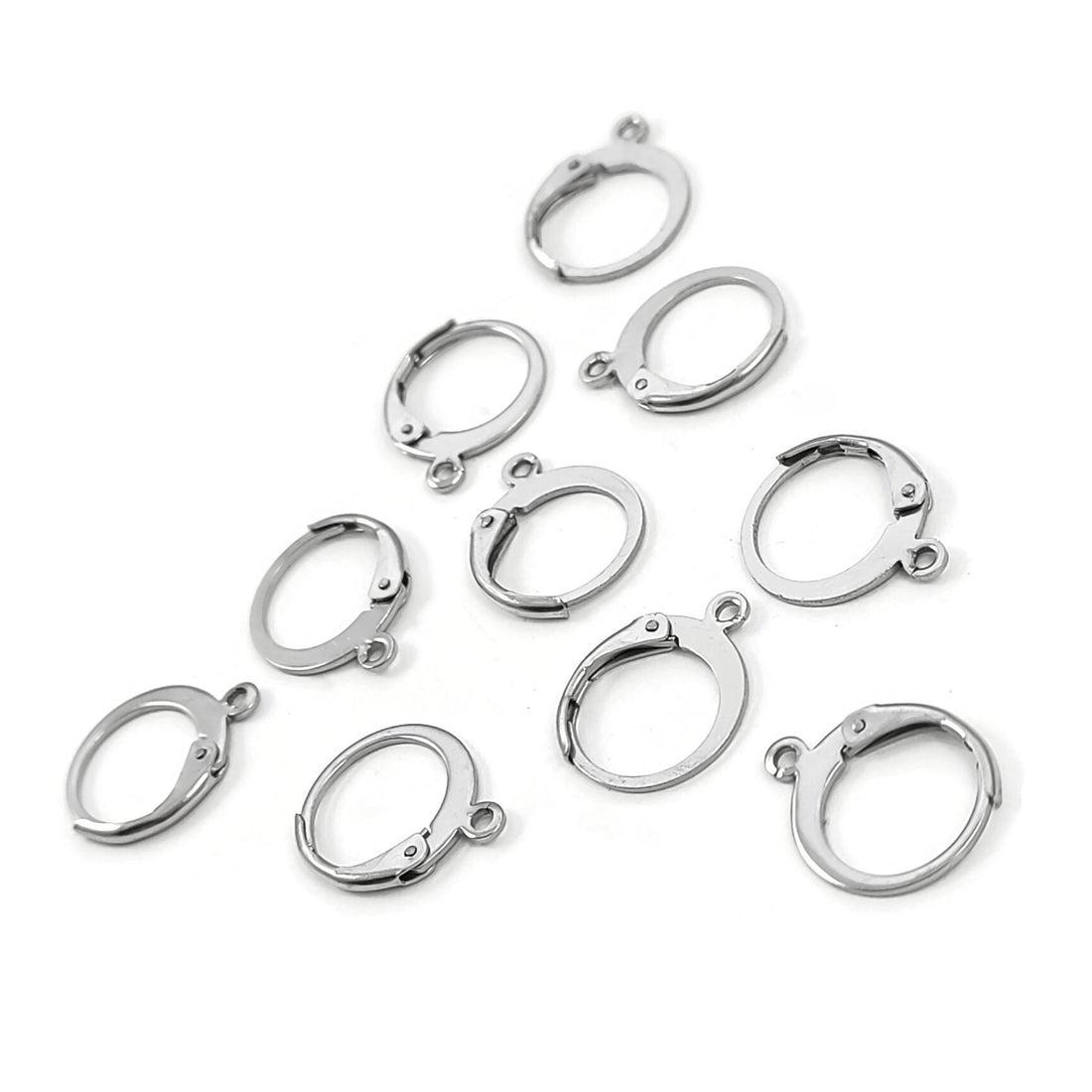 10 Surgical Steel Round Leverback Earring Hooks