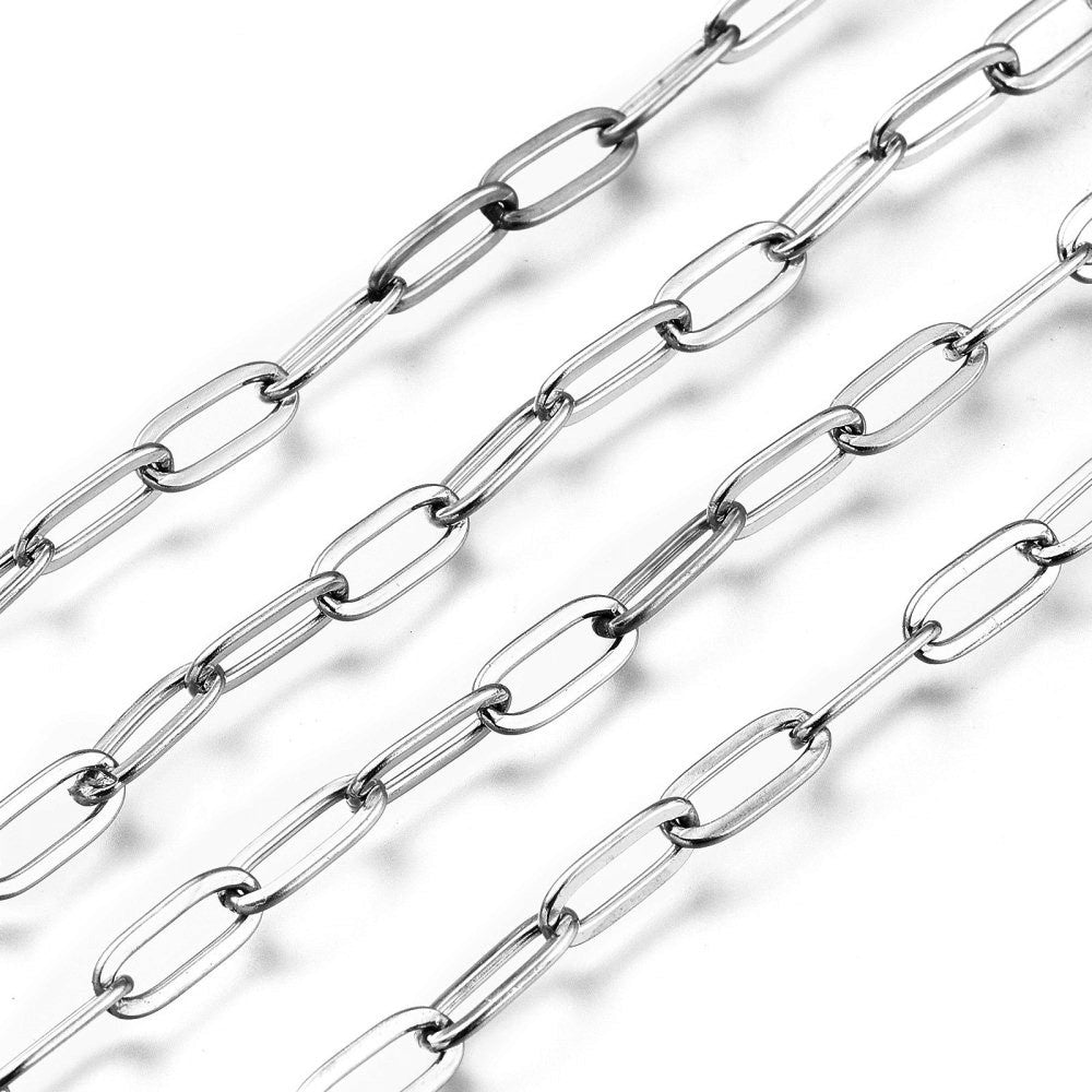 Chaîne trombone en acier inoxydable 10x4x1mm