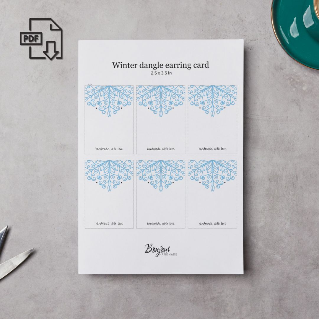 Winter Whimsy Earring Card Printables - Handmade with love