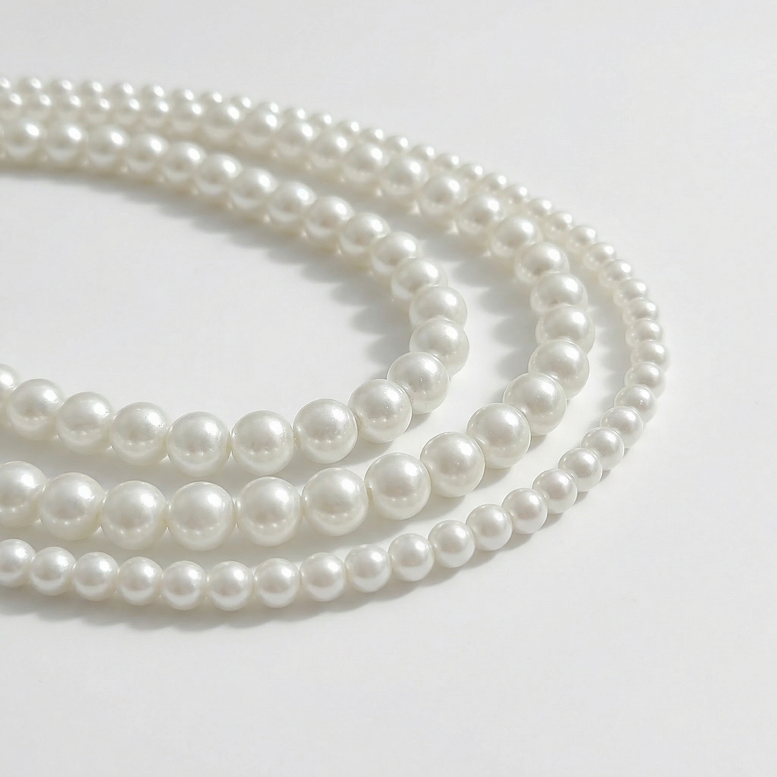 White Glass Pearl Beads - Choose your size