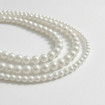 White Glass Pearl Beads - Choose your size