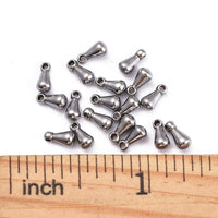 10 breloques gouttes en acier inoxydable 6mm