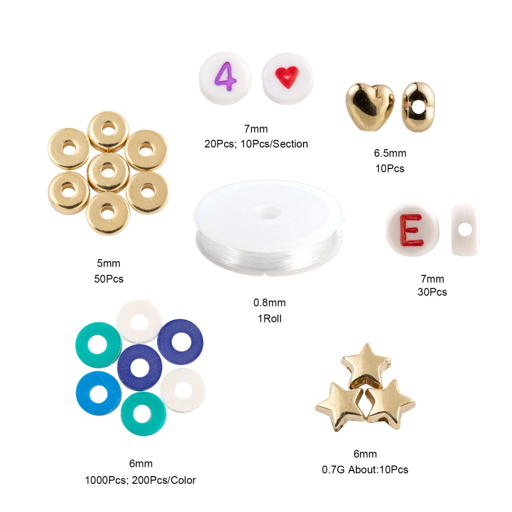 Kit de perles pour la fabrication de bijoux et bracelets, 1160 pièces