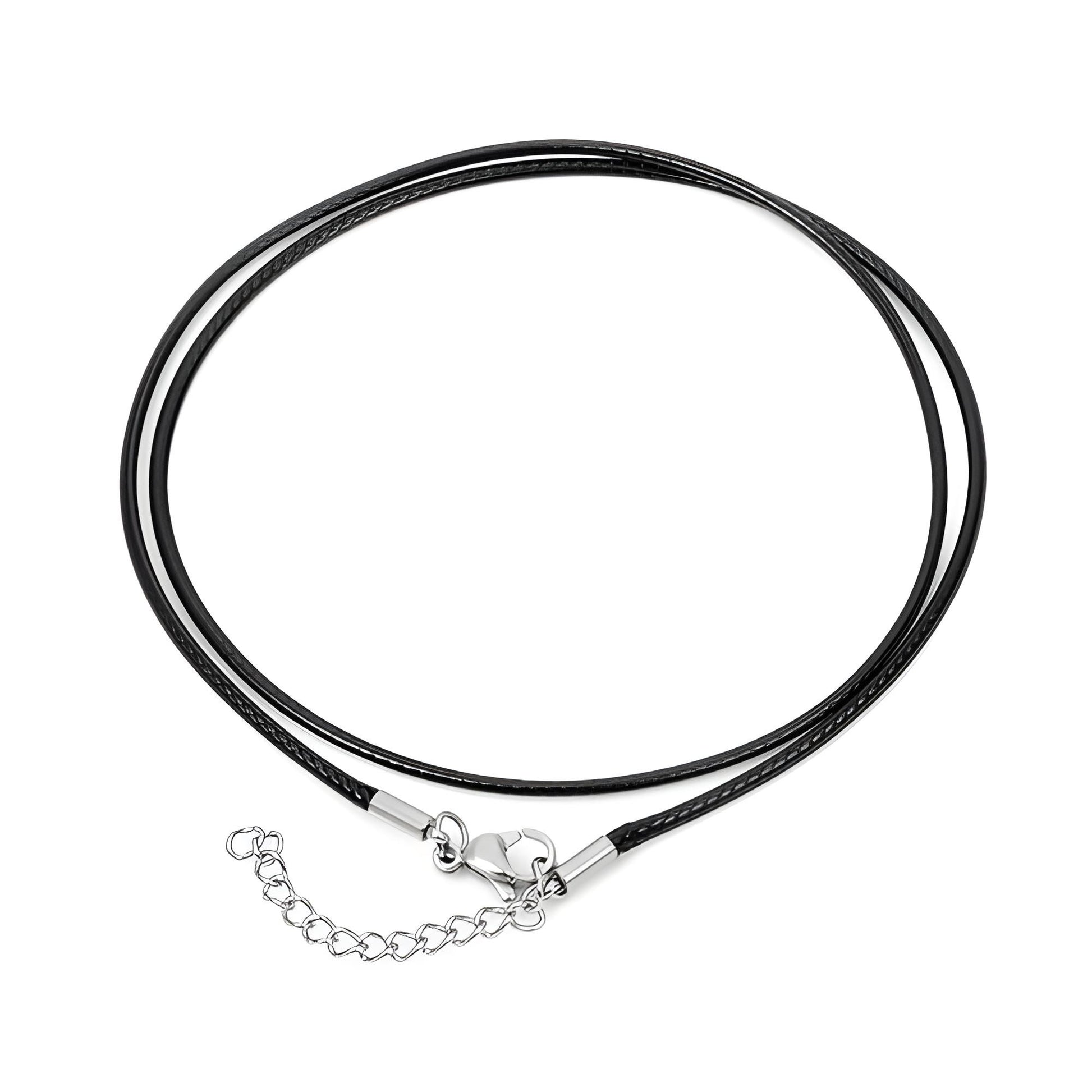 1 Black waxed polyester cord necklace 1.5mm