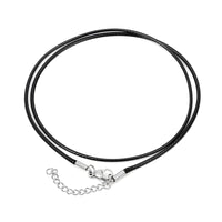 1 Black waxed polyester cord necklace 1.5mm