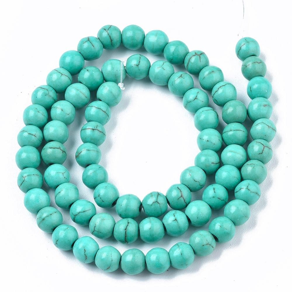 Pierres turquoise rondes 6mm ou 8mm