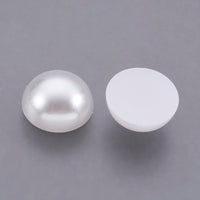 50 cabochons perlés blancs