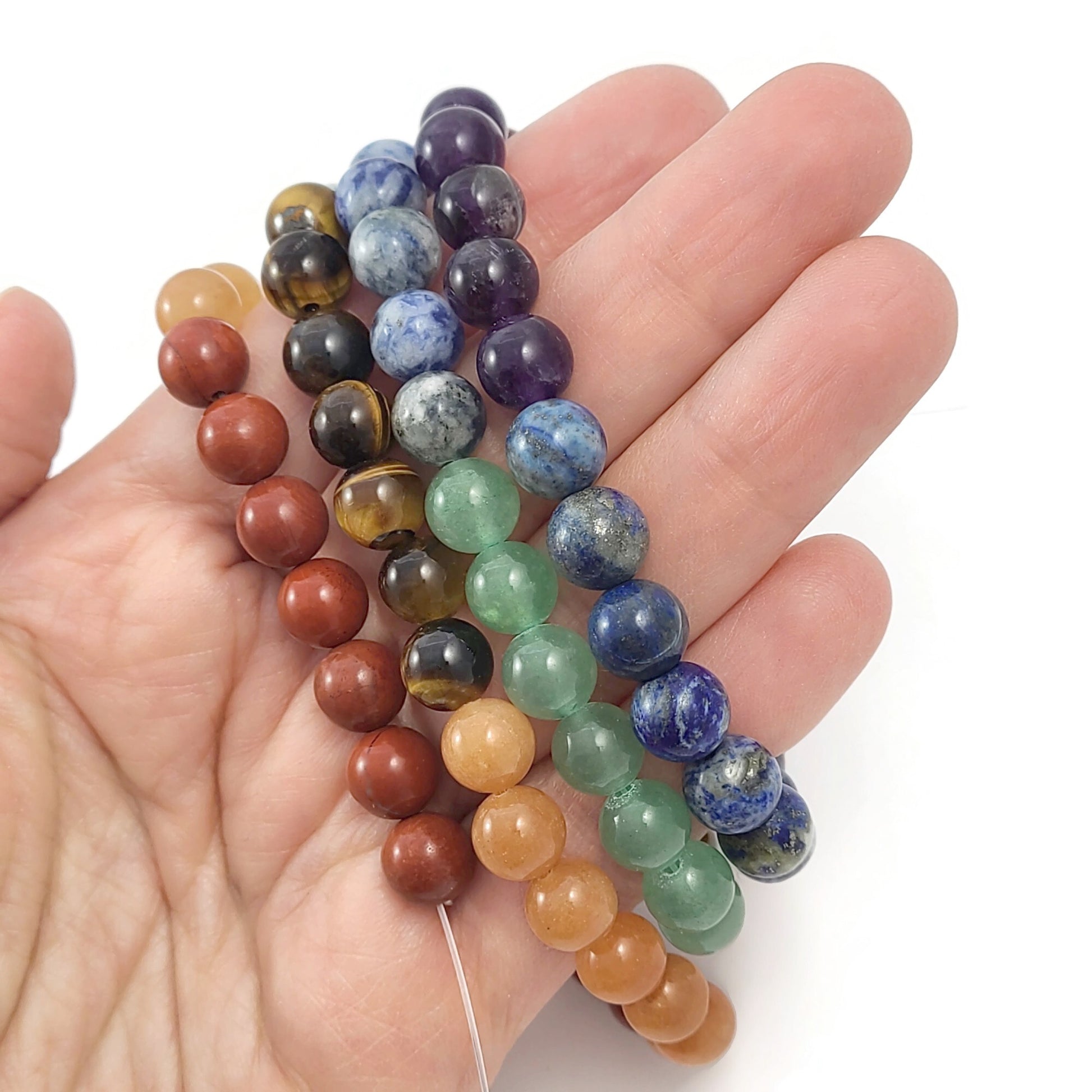 Perles chakras en pierres semi-précieuses
