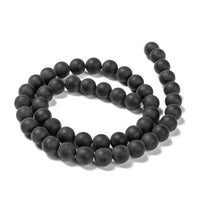 Natural black agate frosted beads Round 6mm or 8mm