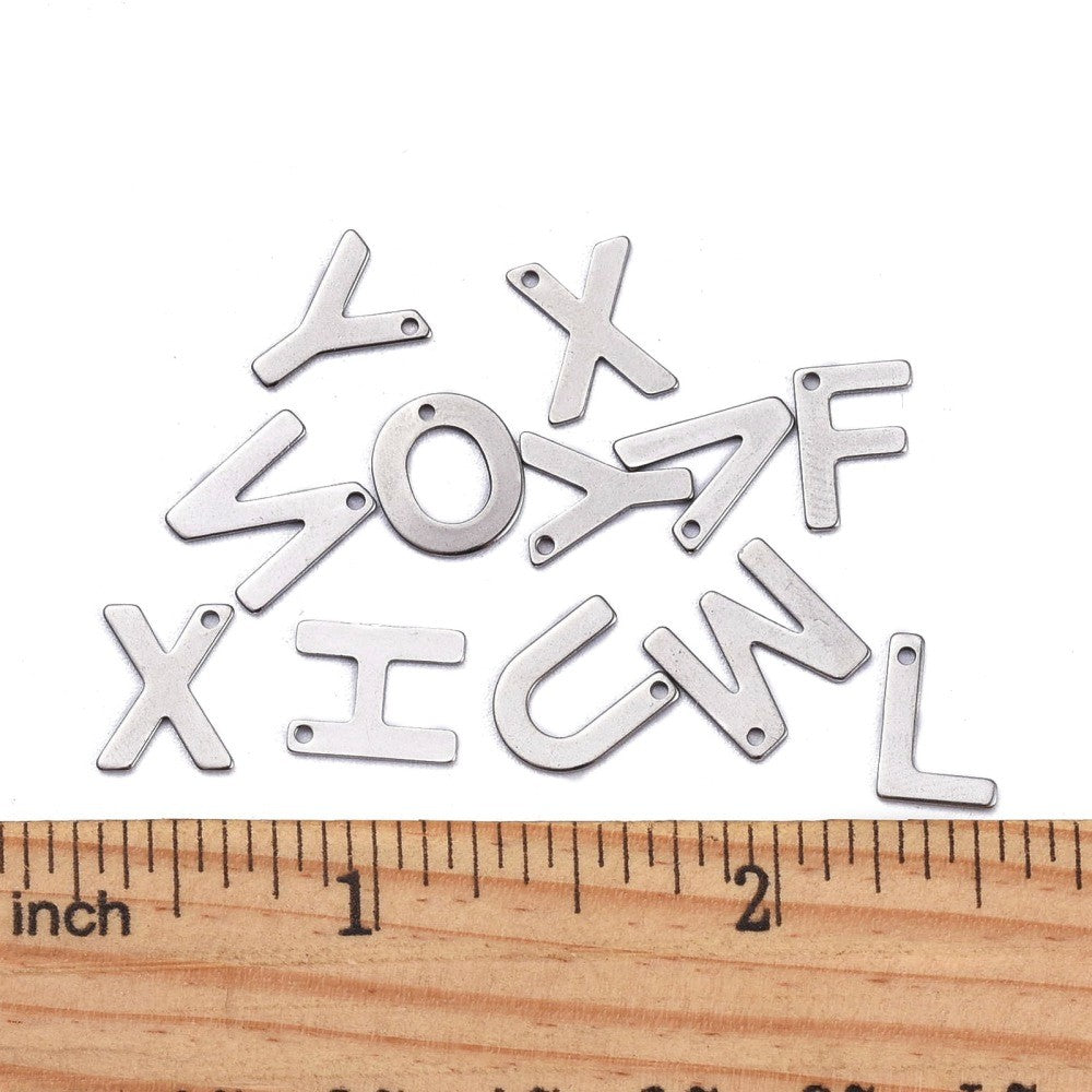 1 Stainless steel letter charm