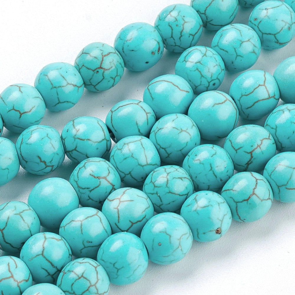 Pierres turquoise rondes 6mm ou 8mm