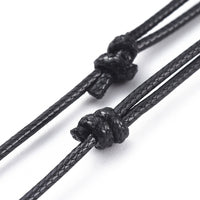 1 Adjustable cord necklace, Black polyester string 2mm