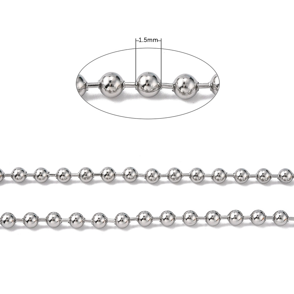 5 meters (16.4 feet) Stainless Steel Ball Chain