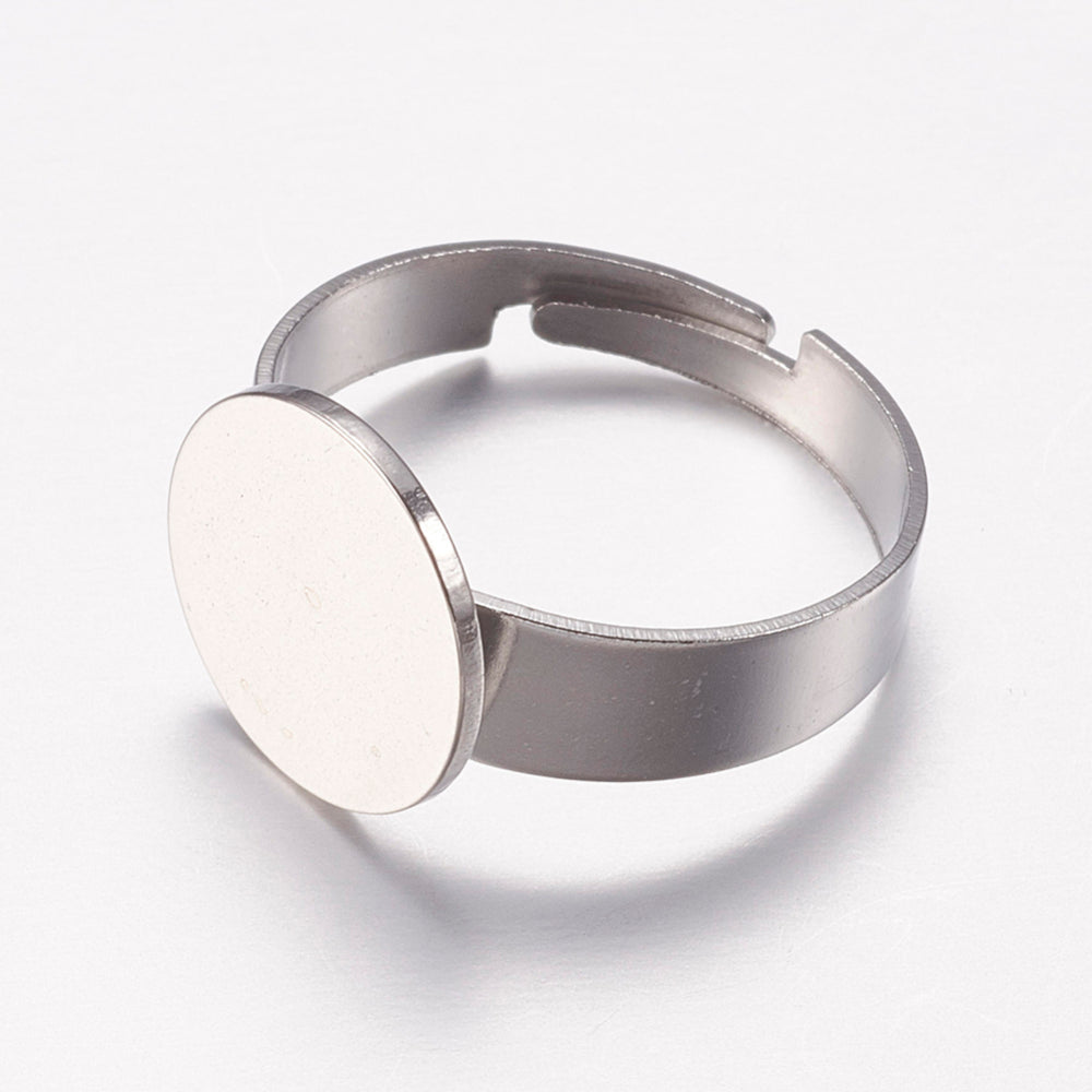 1 bague réglable en acier inoxydable avec support à coller