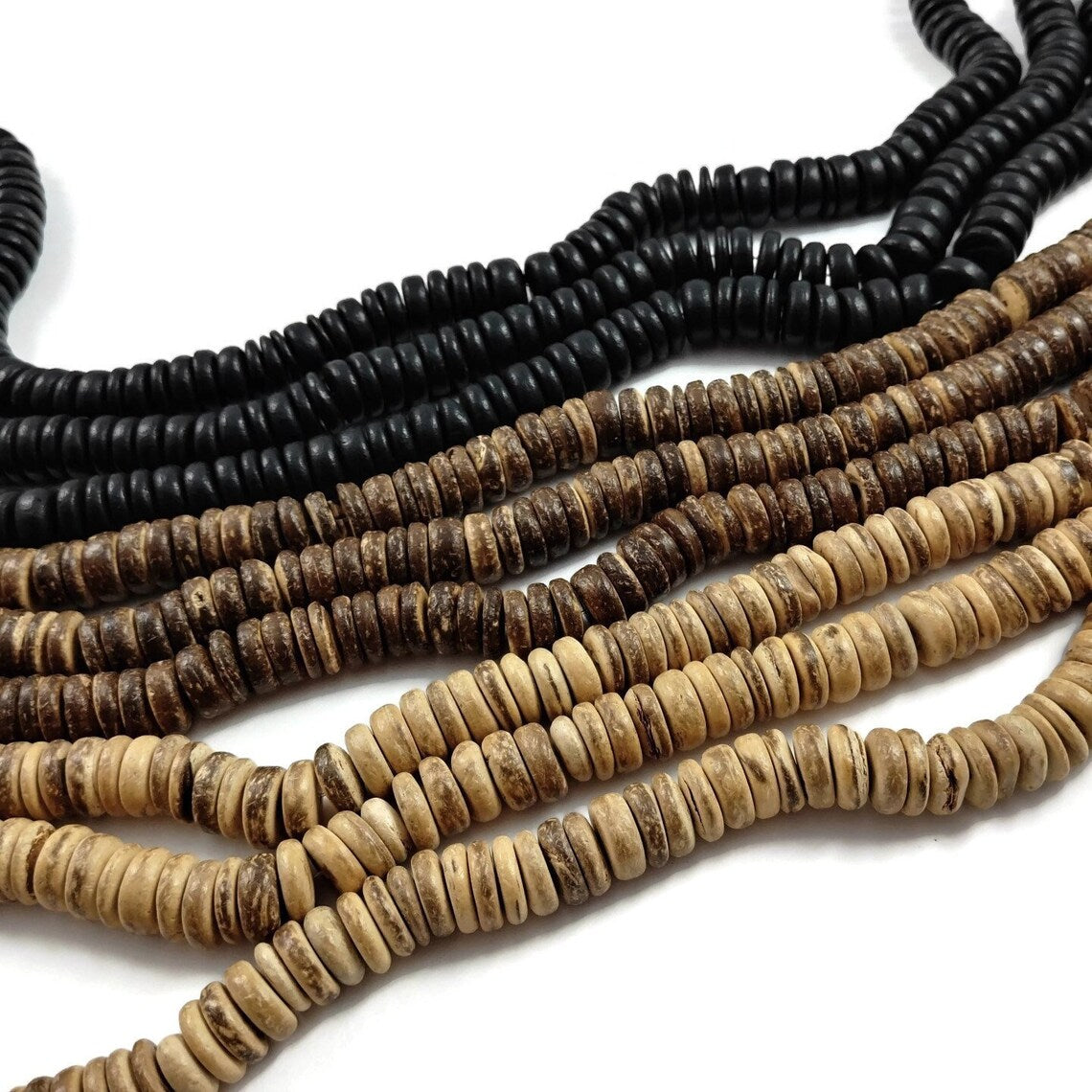 10mm coconut big heishi beads - Three colors available