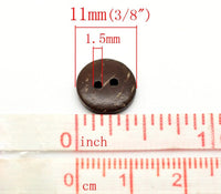 1 Coconut wooden button, 8 sizes available