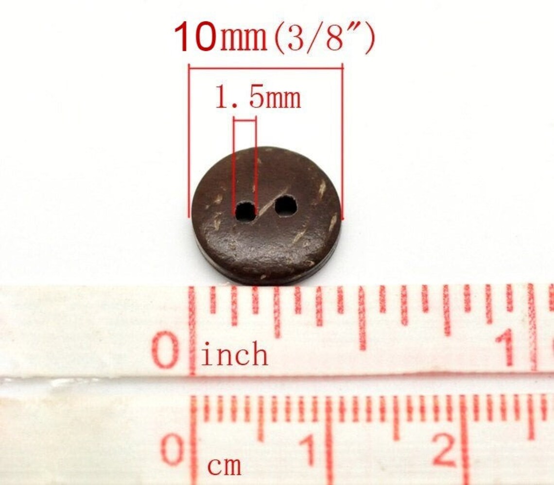 1 Coconut wooden button, 8 sizes available
