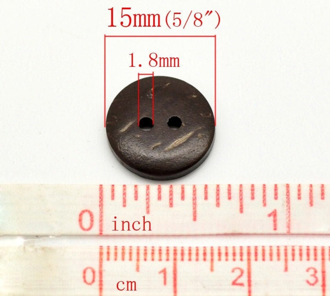 1 Coconut wooden button, 8 sizes available
