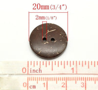 1 Coconut wooden button, 8 sizes available